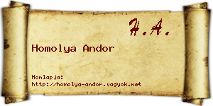Homolya Andor névjegykártya