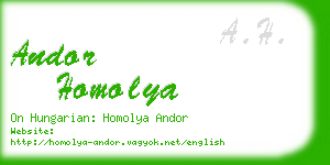 andor homolya business card